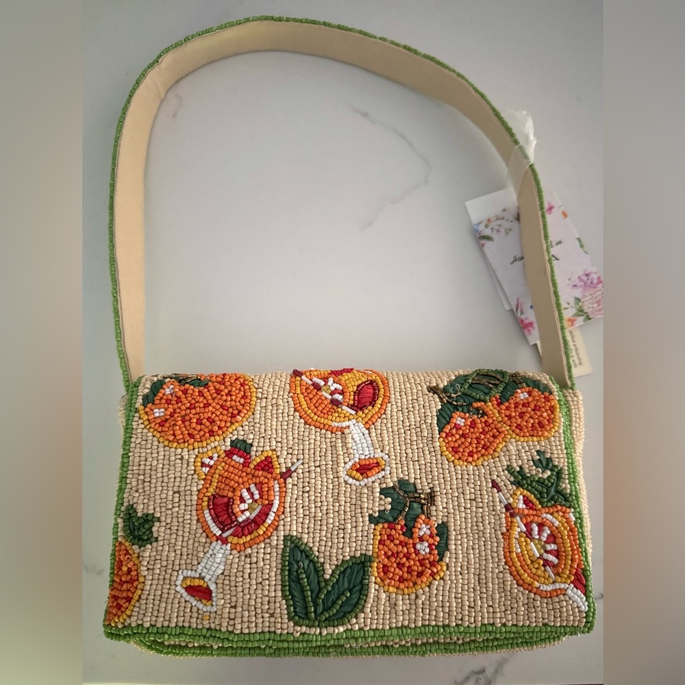 NWT Viral Aperol Spritz Beaded Shoulder Bag